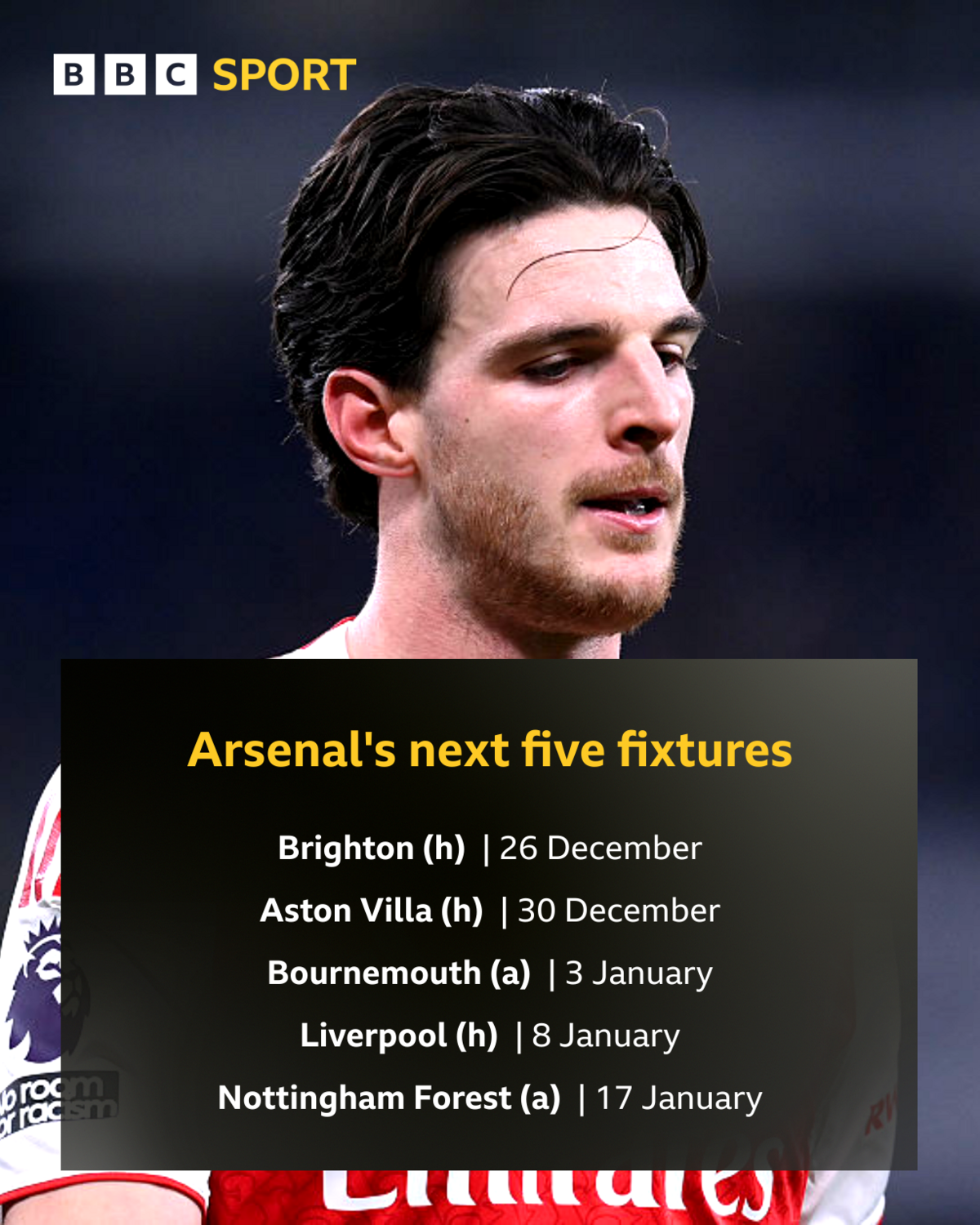 Arsenal's fixture list