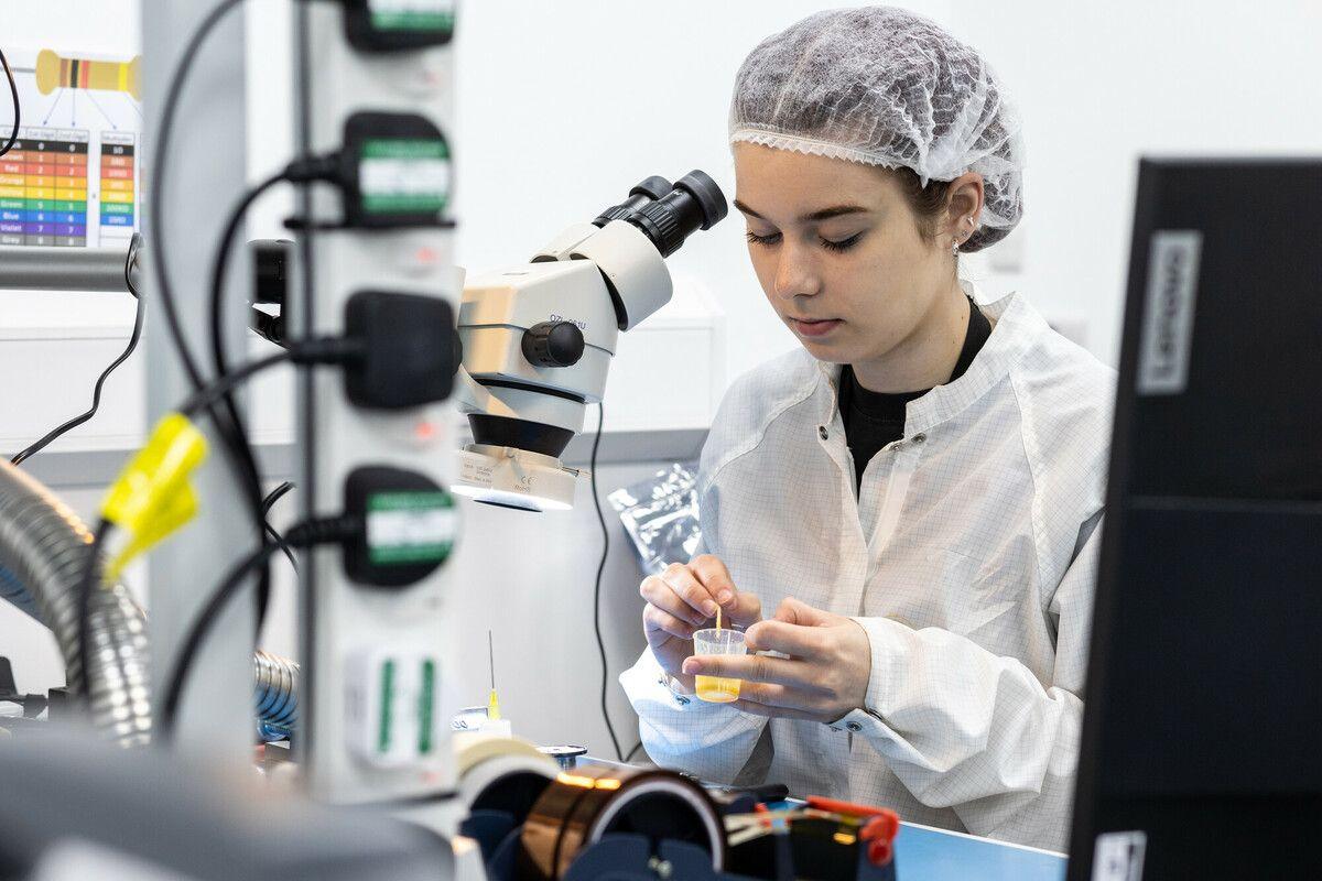 Student in lab coat