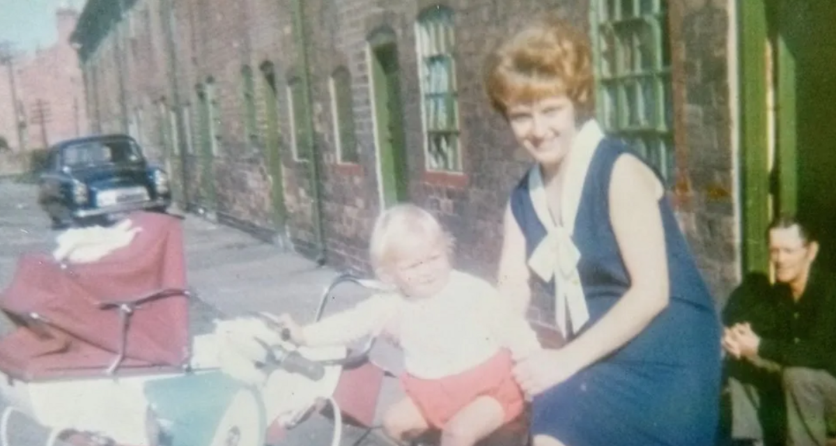 Mr Swinscoe, seen sitting on the step, pictured with Mr Lowbridge and Julie Swinscoe