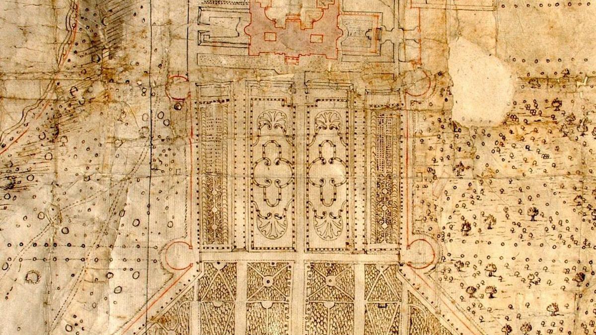 The original plans for the parterre at Blenheim.