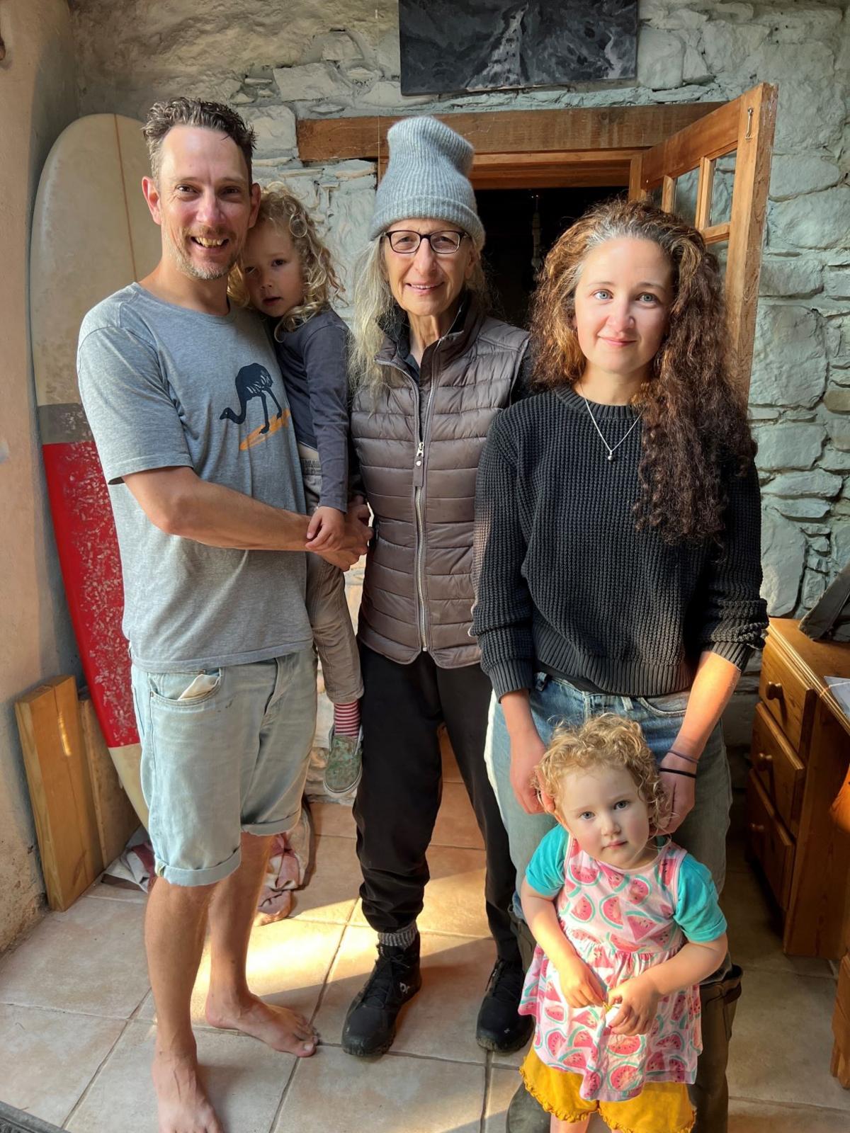 The Bayers family in their home with Annie Leibovitz