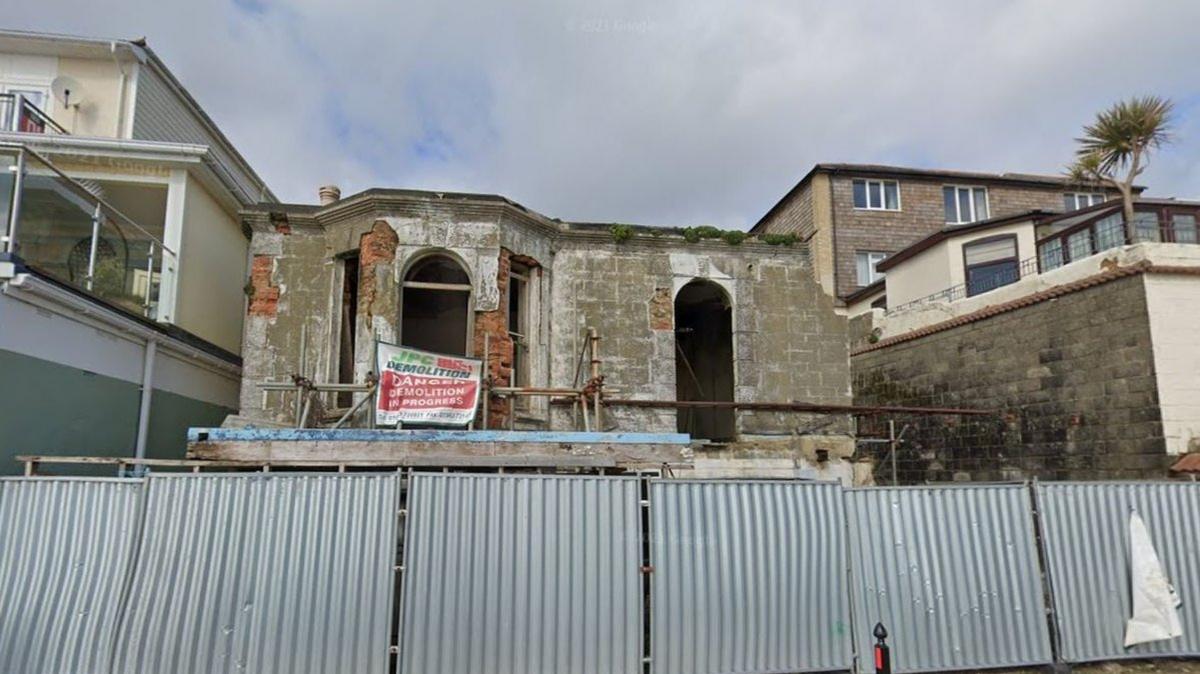 The La Veness site, pictured in March 2021, although demolition of the building has started