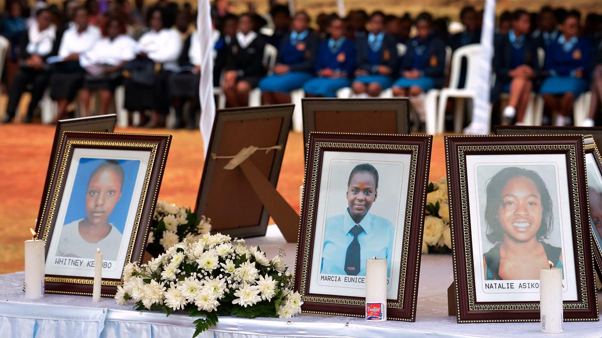 Requiem mass for girls who died in a fire at Moi Girls School, Nairobi, in September 2017