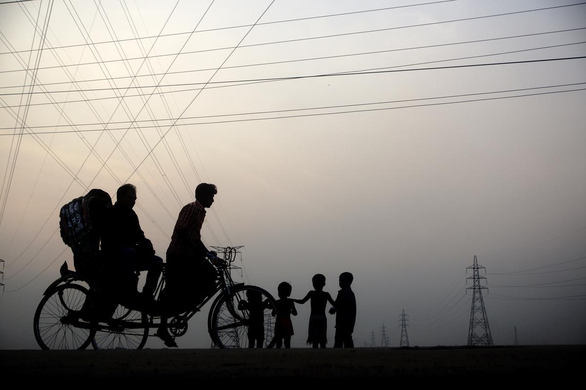 Children playingon the outskirts of Dhaka