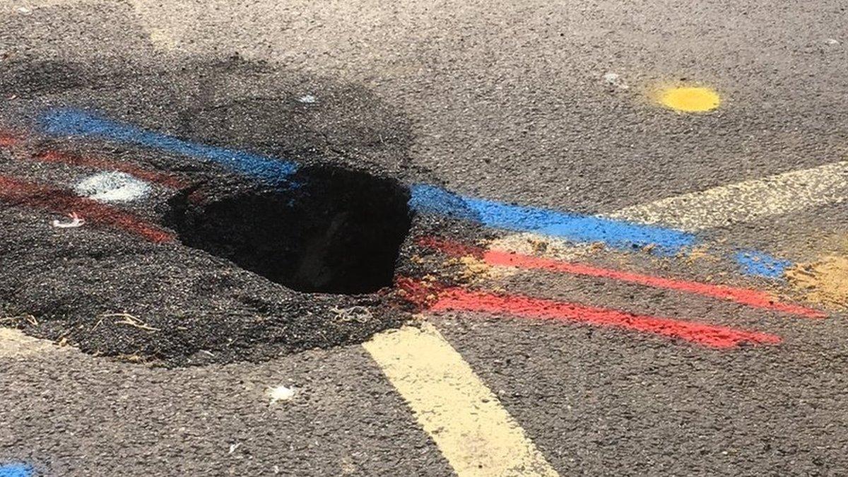 Sinkhole, Station Square, Lowestoft