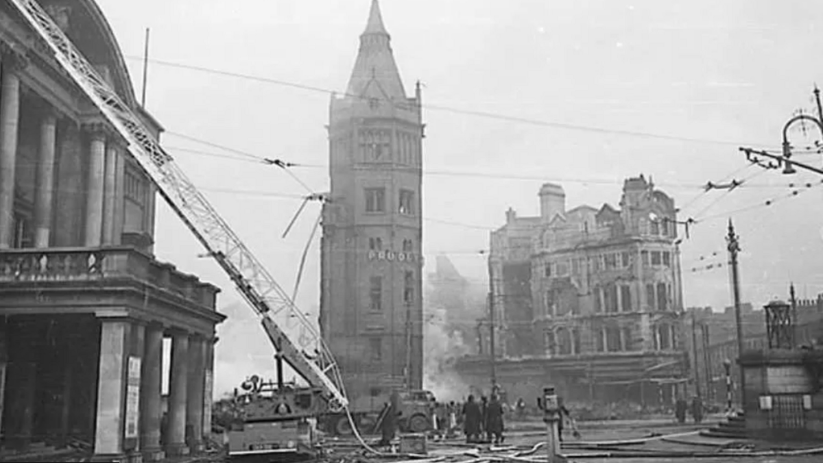 Bomb damage in Hull City Centre