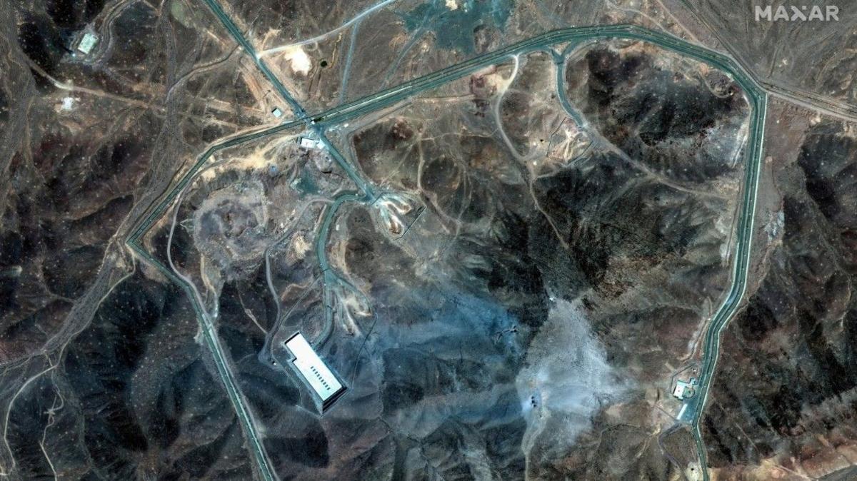 A satellite view shows an overview of Fordo underground complex, after the US struck the underground nuclear facility, near Qom, Iran