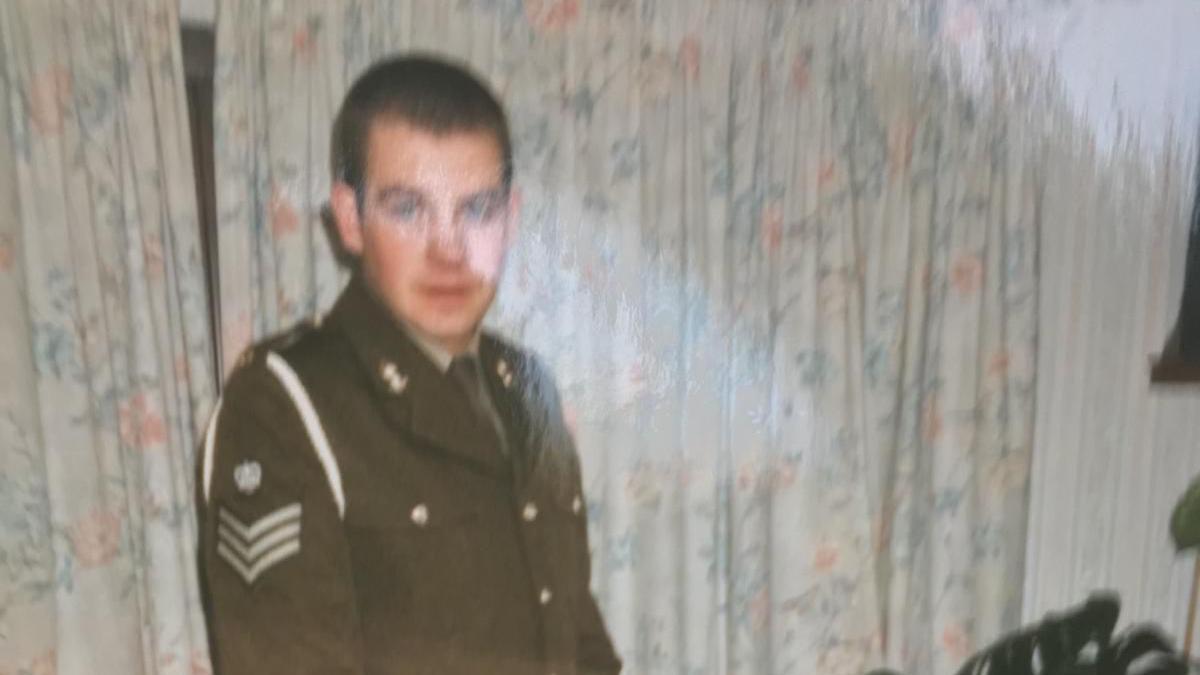An old photo of Griffiths in an Army blazer.