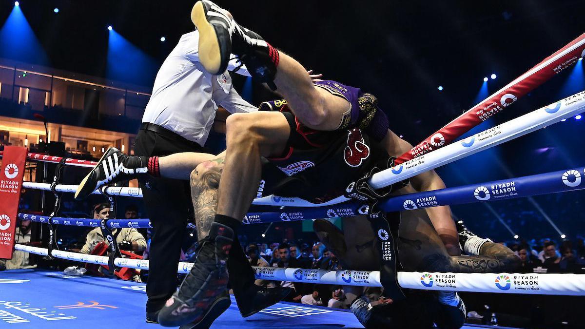 Ben Whittaker goes over the ropes with Liam Cameron