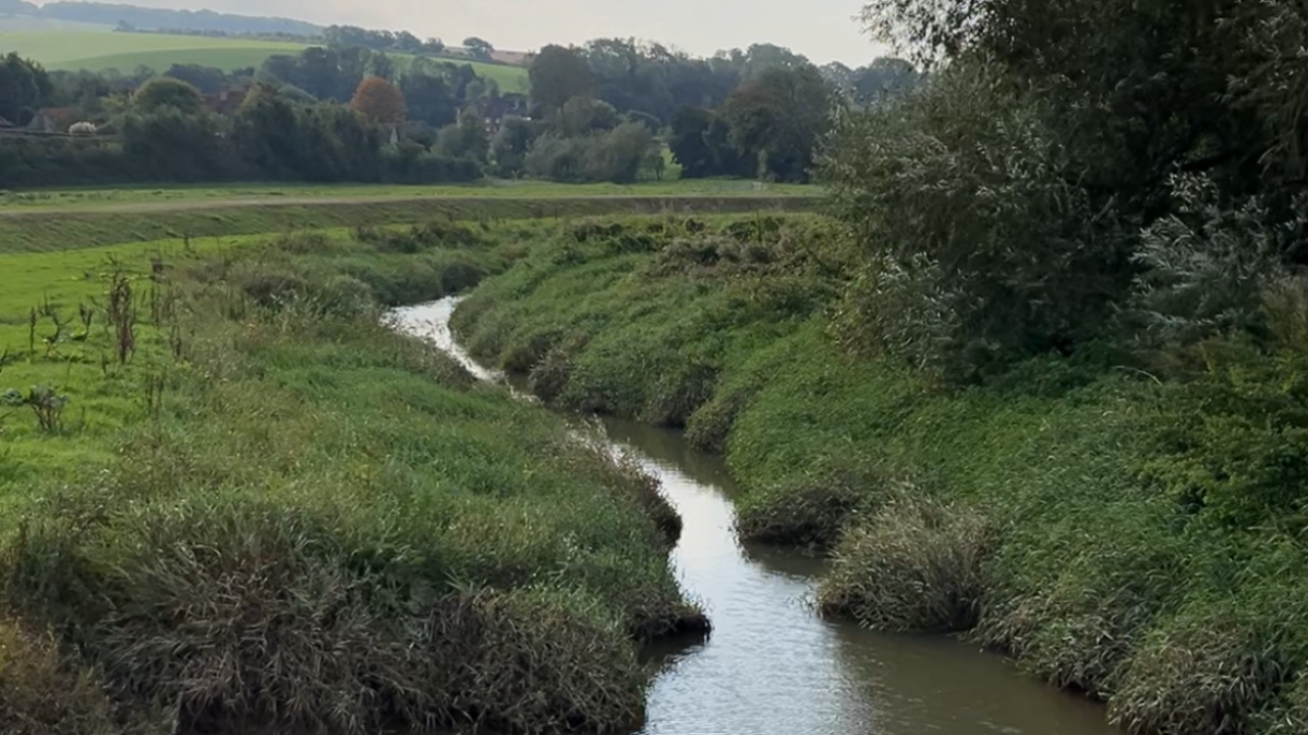 The Cuckmere River at Alfriston. Parts of it are no more than a few metres wide.