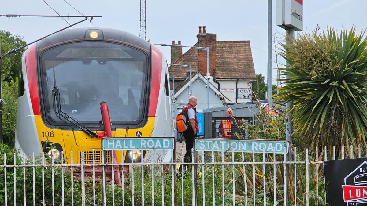 Train touching a buffer