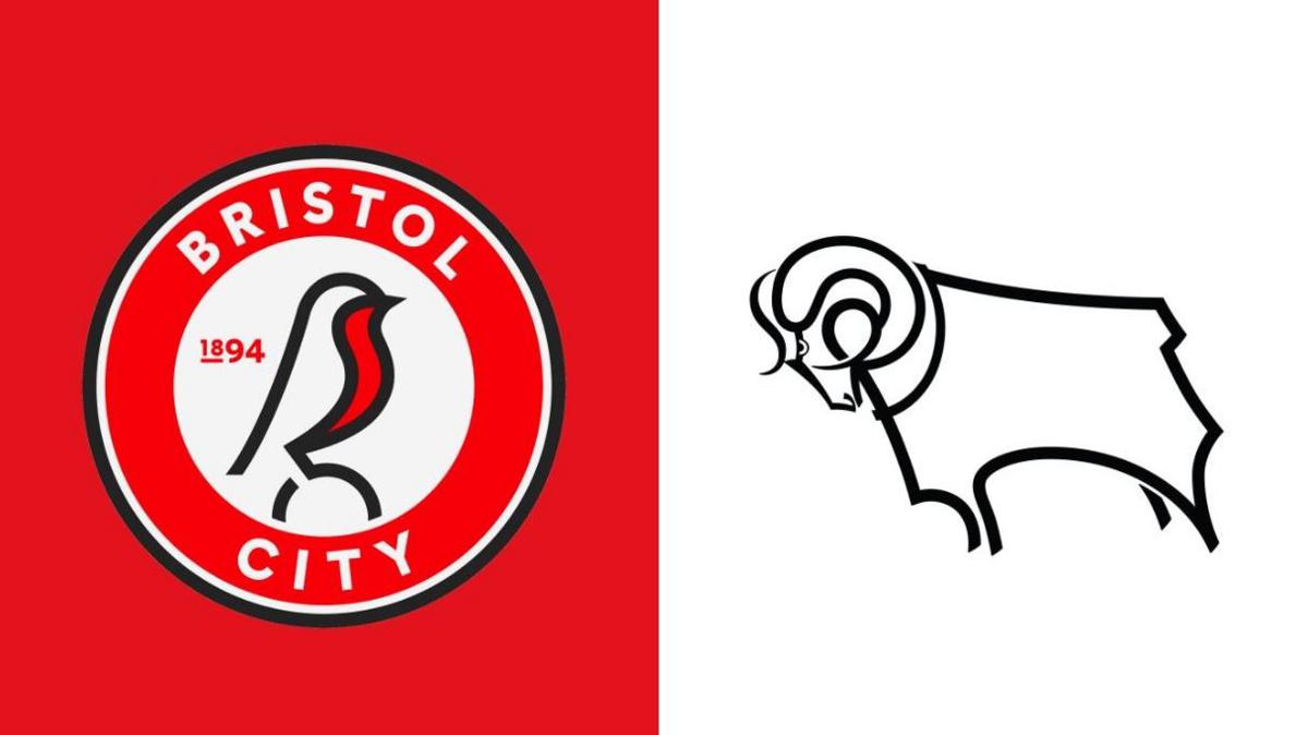 Bristol City and Derby club badges side by side in a graphic