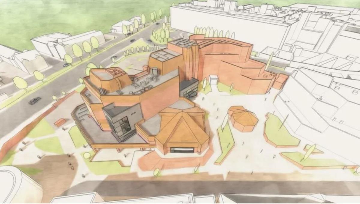 Illustration of the redeveloped town hall