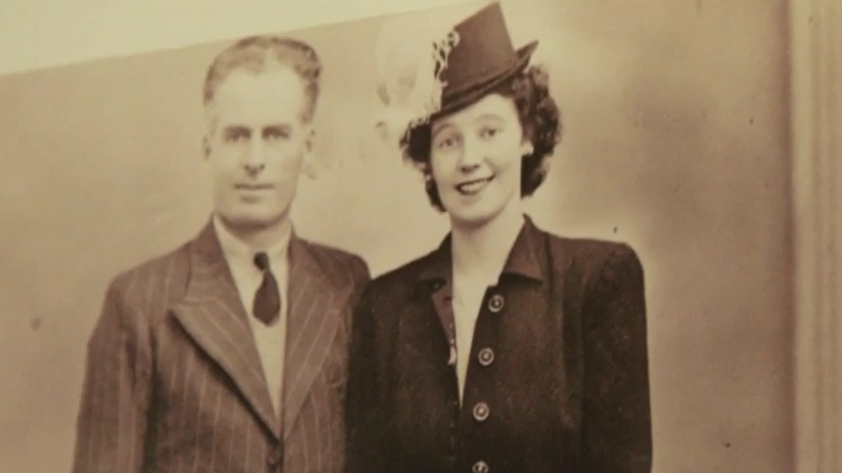 Old photograph of Maureen and Ted Sweeney