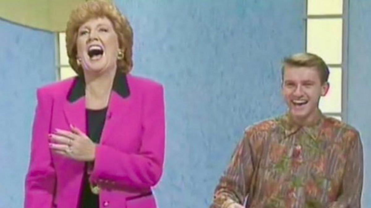A screengrab of Cilla Black and Howard Griffiths on Blind Date when the episode first aired.