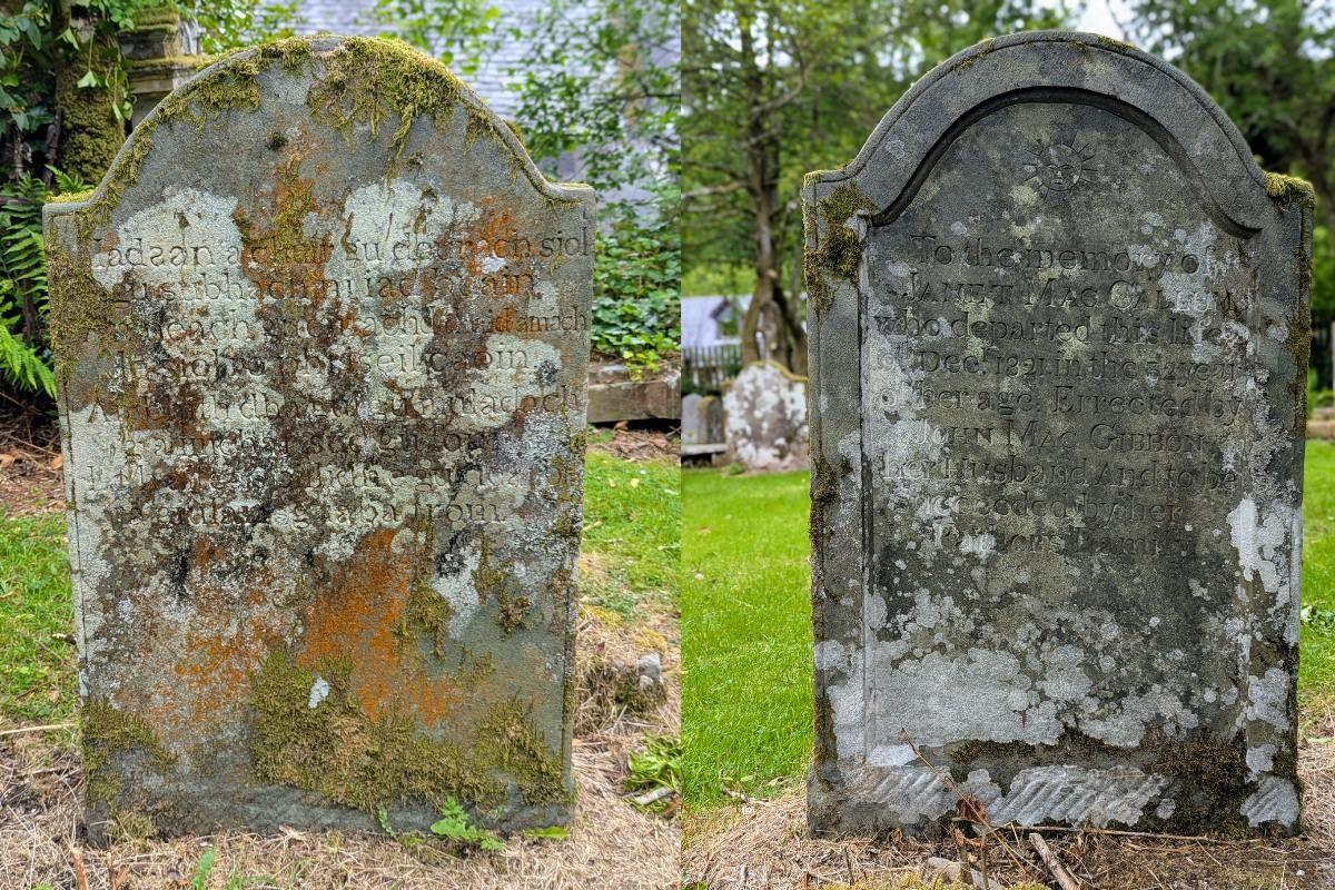 Eisimpleir eile de chloich-uaighe dà-chànanaich, faisg air An Àrchar