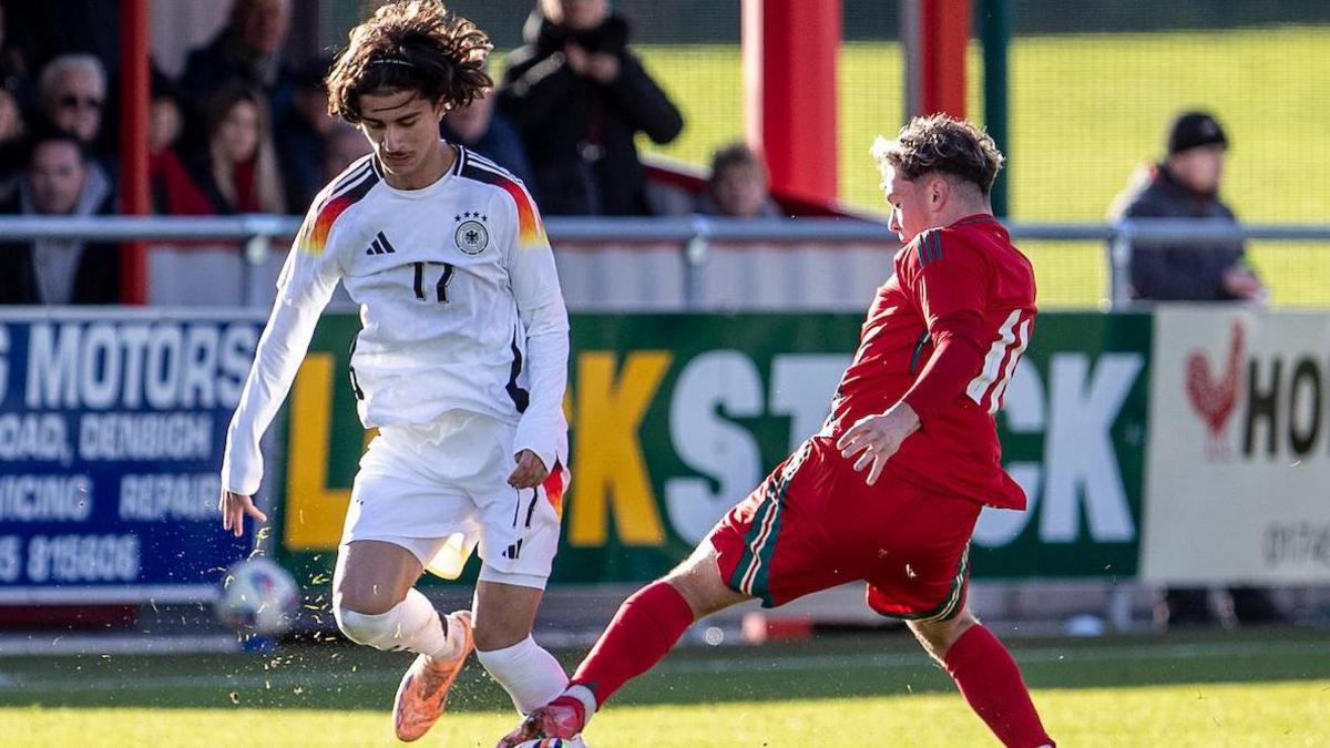Wales' Cruz Allen in action against Germany