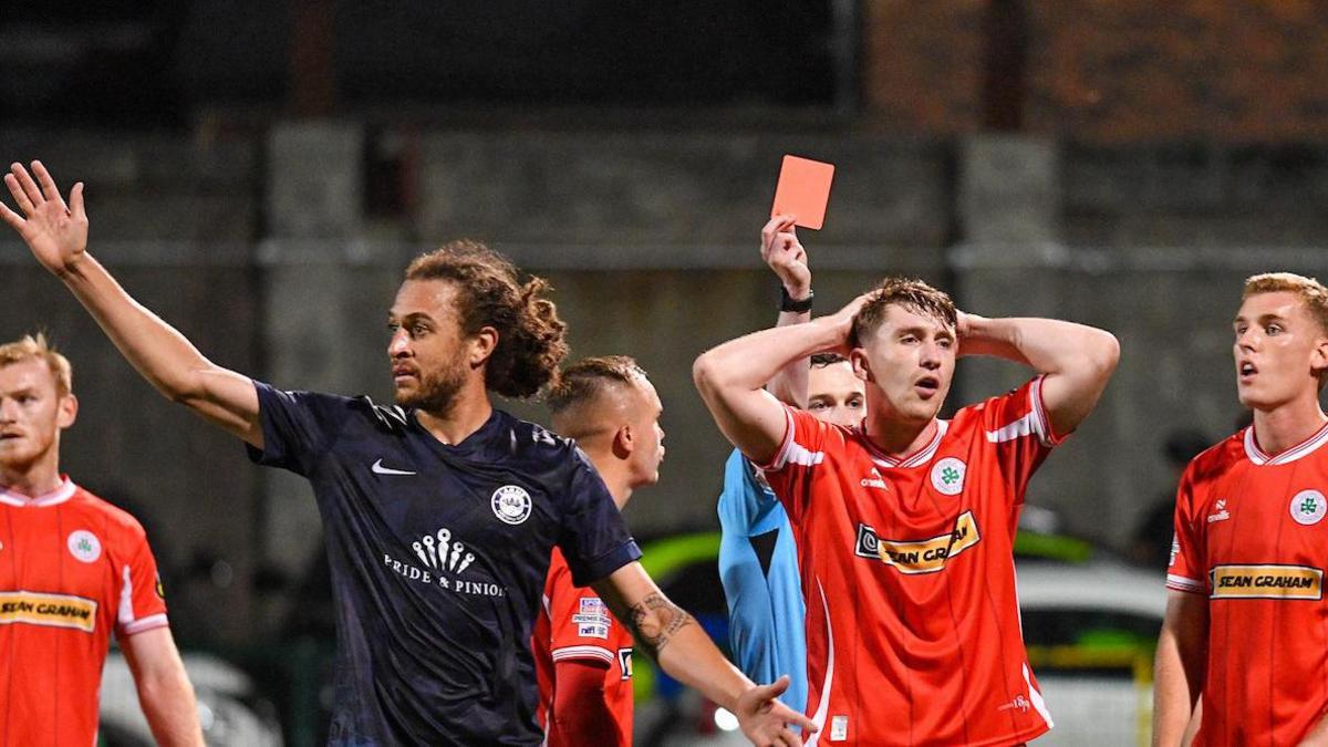 Michael Glynn shown red card