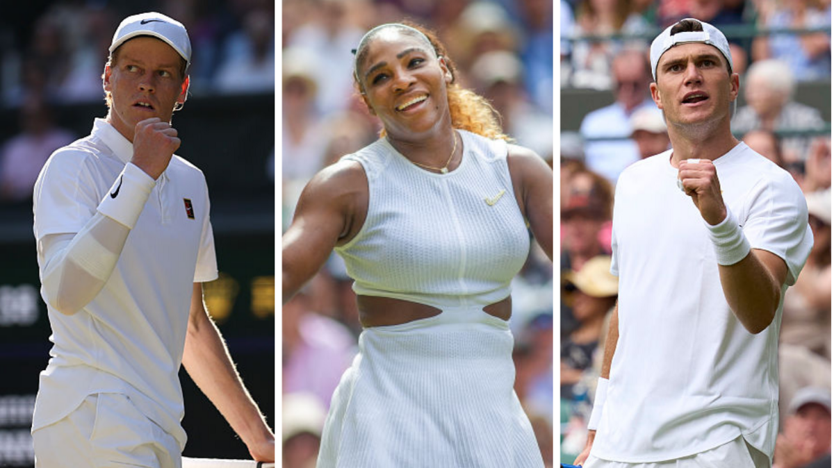 Jannik Sinner, Serena Williams, Jack Draper split image