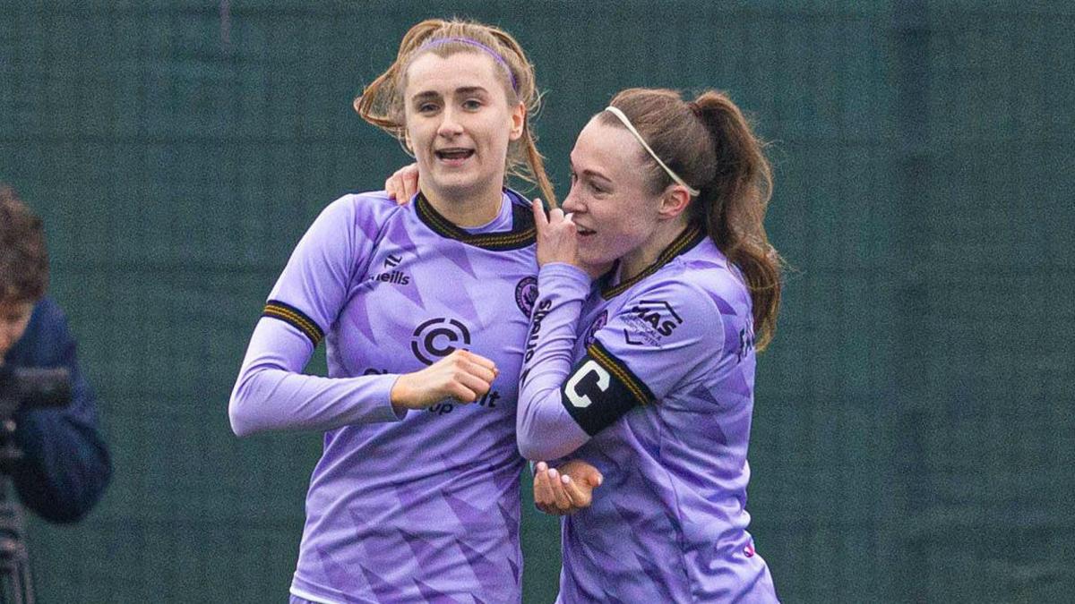 Carla Boyce and Demi Falconer celebrate