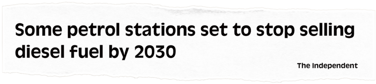 Headlines suggest that some forecourts will no longer sell diesel fuel from 2030