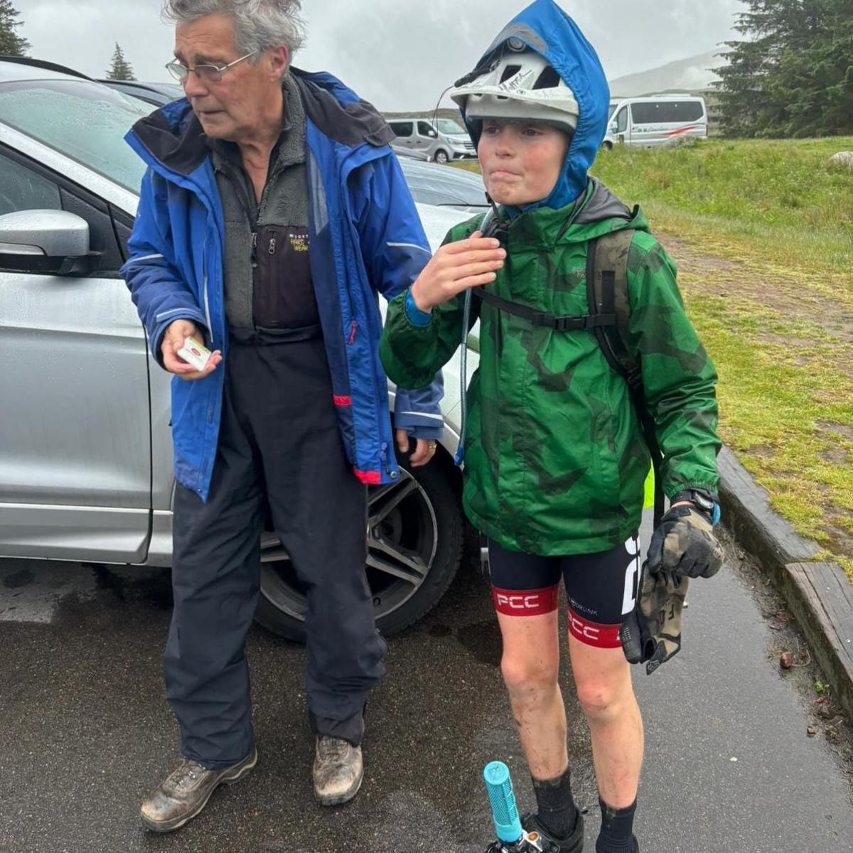 Cameron Hutchison with his grandpa, Richard Wright