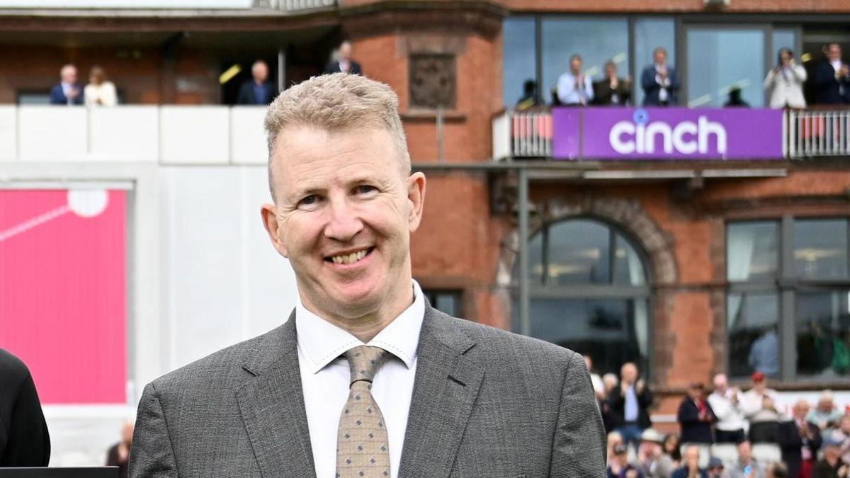 Daniel Gidney at Old Trafford during England's Test against Sri Lanka in 2024
