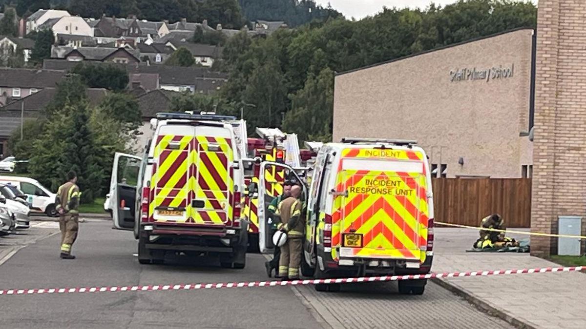 emergency services outside crieff primary school