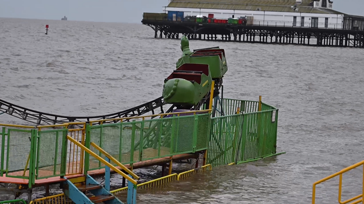 Fairground under water