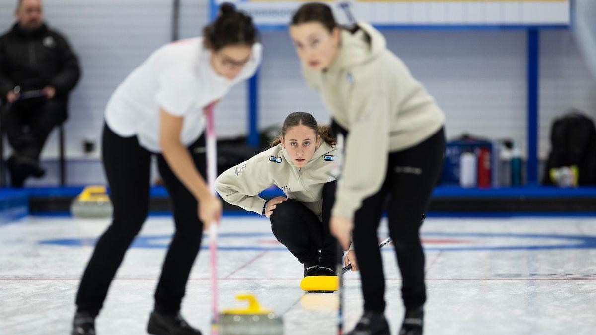 Fay Henderson and her rink in action at the Scottish Curling Championships