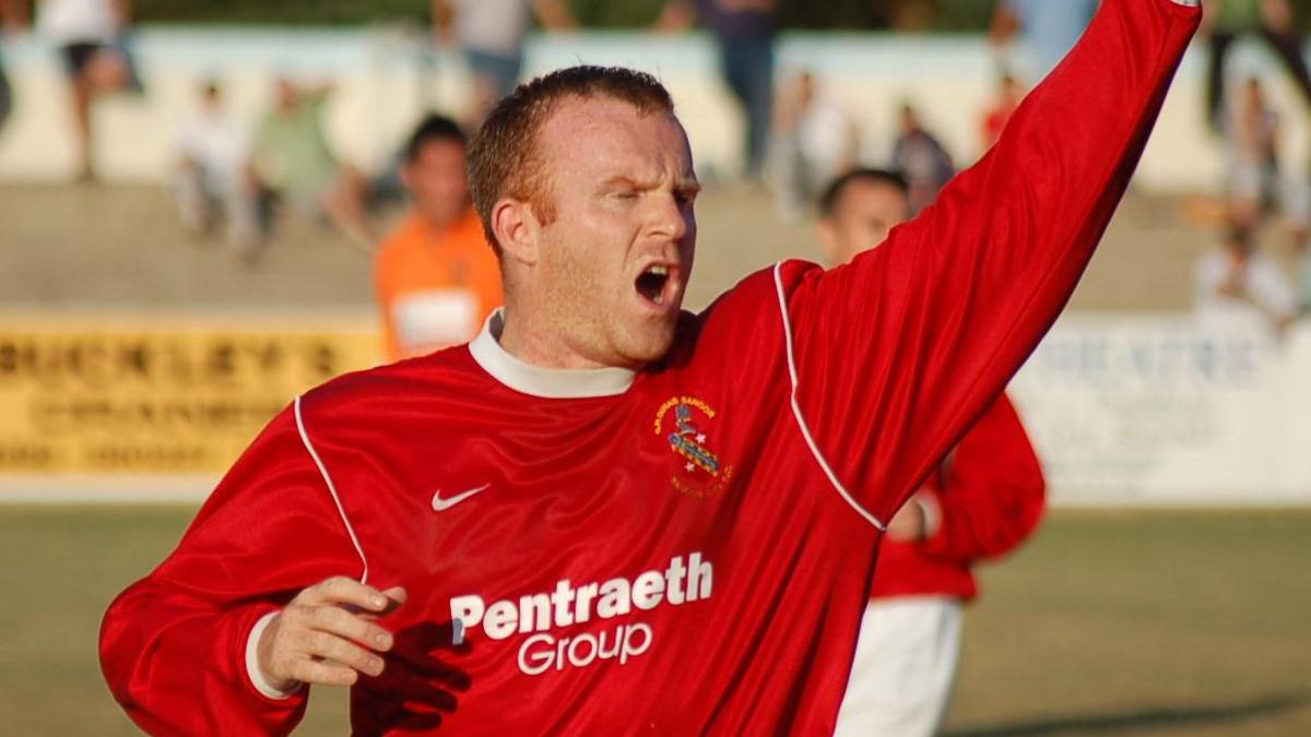 Marc Lloyd Williams in action for Bangor City