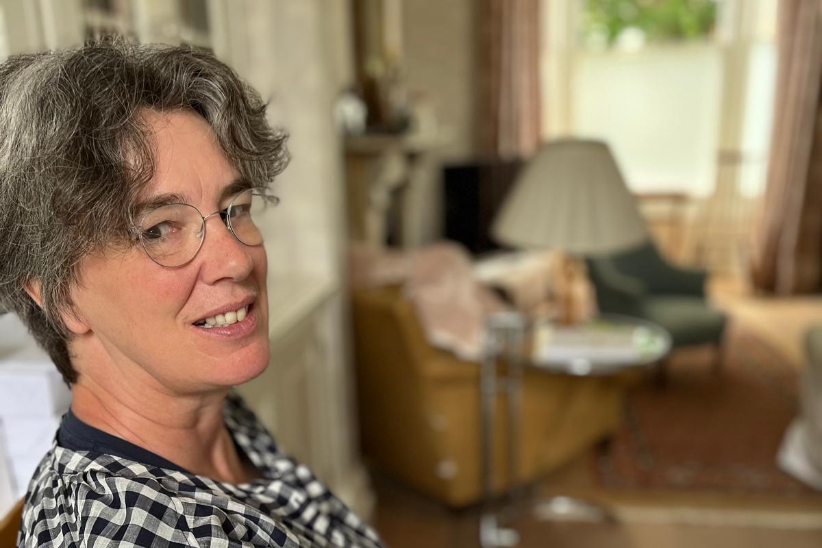 Close-up of Susannah Herbert, a woman with glasses and greying hair, whose grandfather was the governor of Bengal when famine killed millions during World War Two