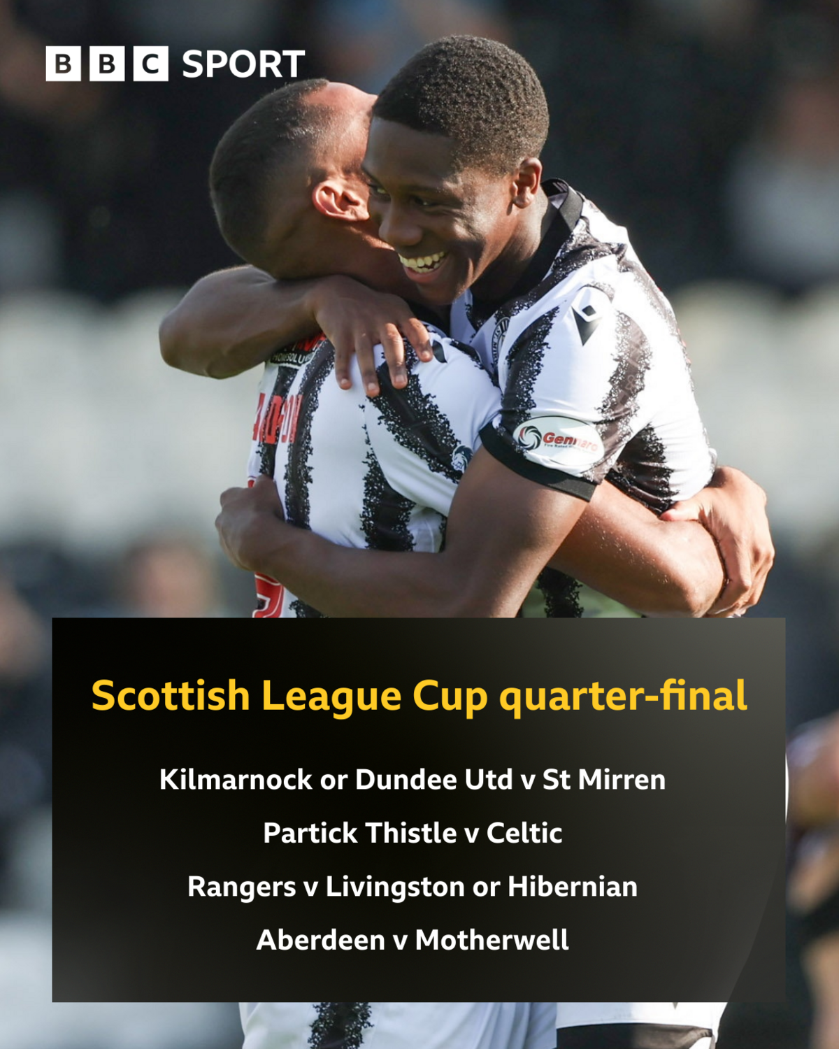 The quarter-final draw of the Scottish League Cup
