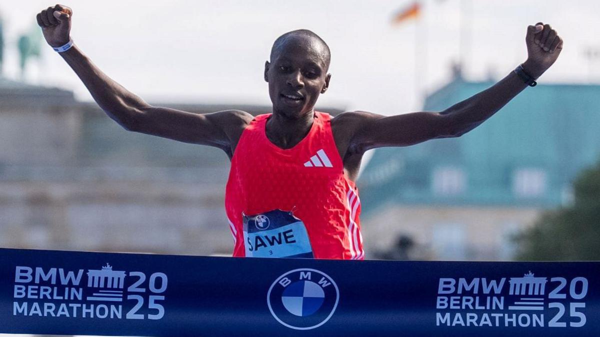 Kenya's Sabastian Sawe wins the elite men's race at this year's Berlin Marathon