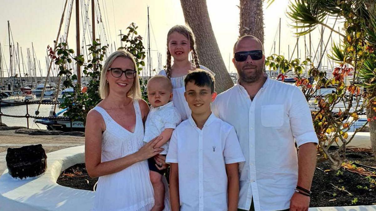 The family on holiday in Spain