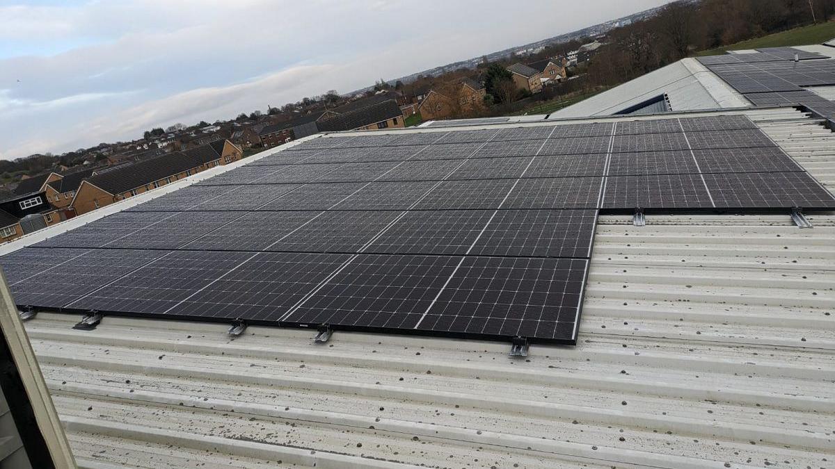 Solar panels on a roof