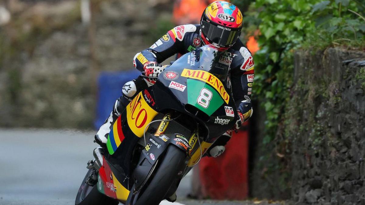 Davey Todd on board his Supertwins Paton on Tuesday night