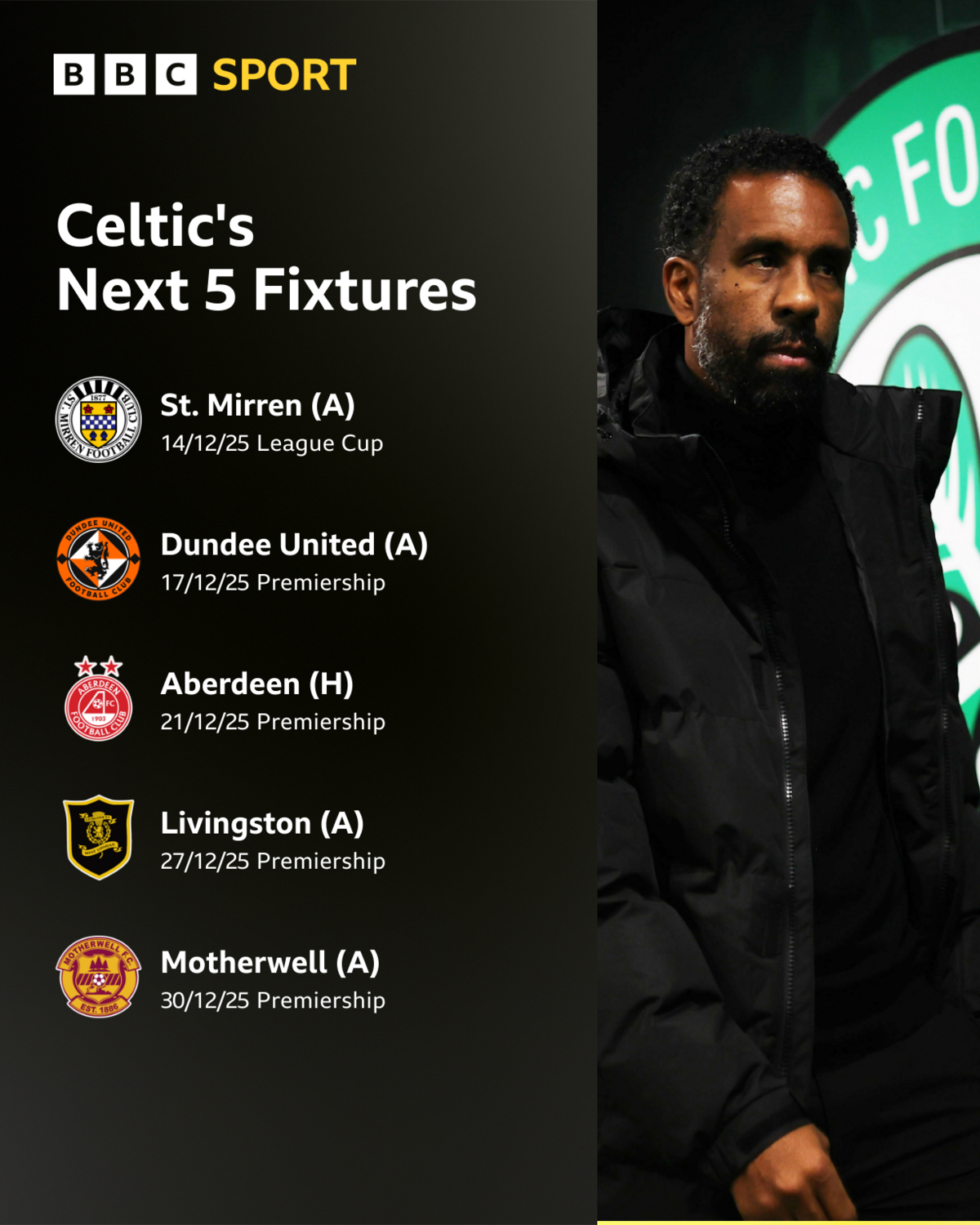 Celtic's next five fixtures