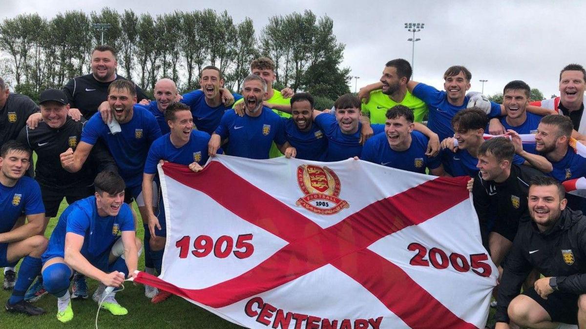 Jersey celebrate 2023 Island Games football gold