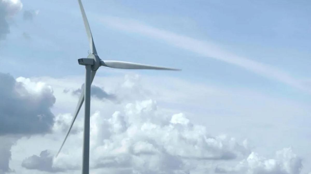 A wind farm propellor