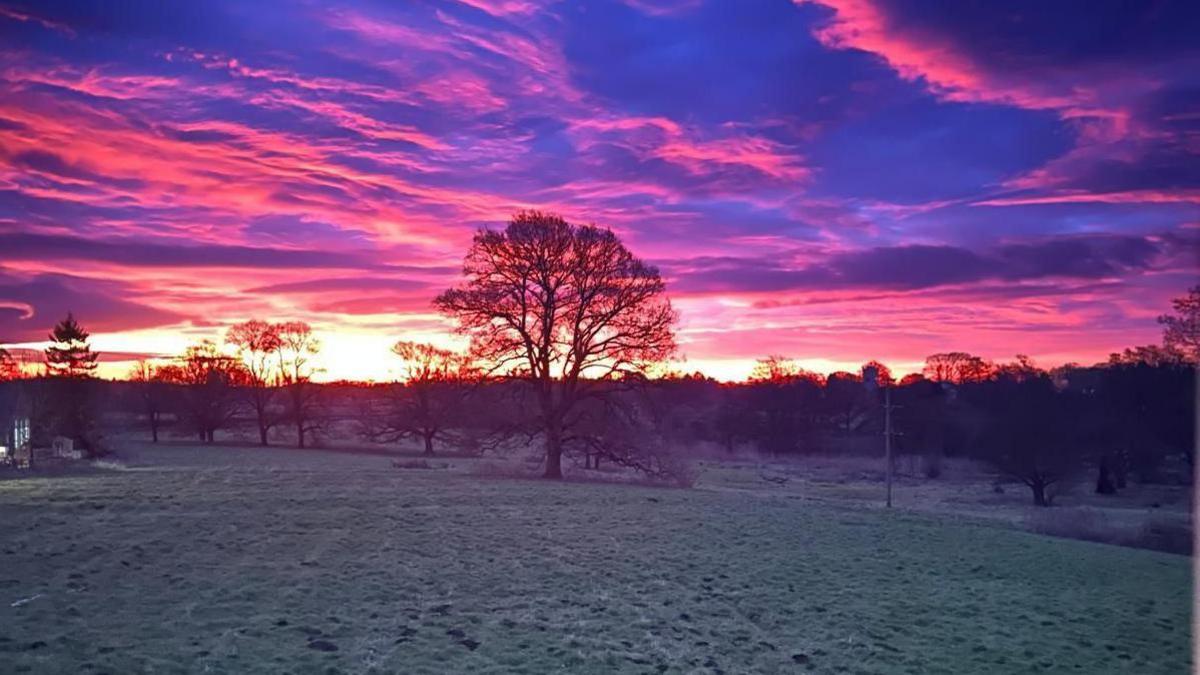 The sun rises over Townend Field