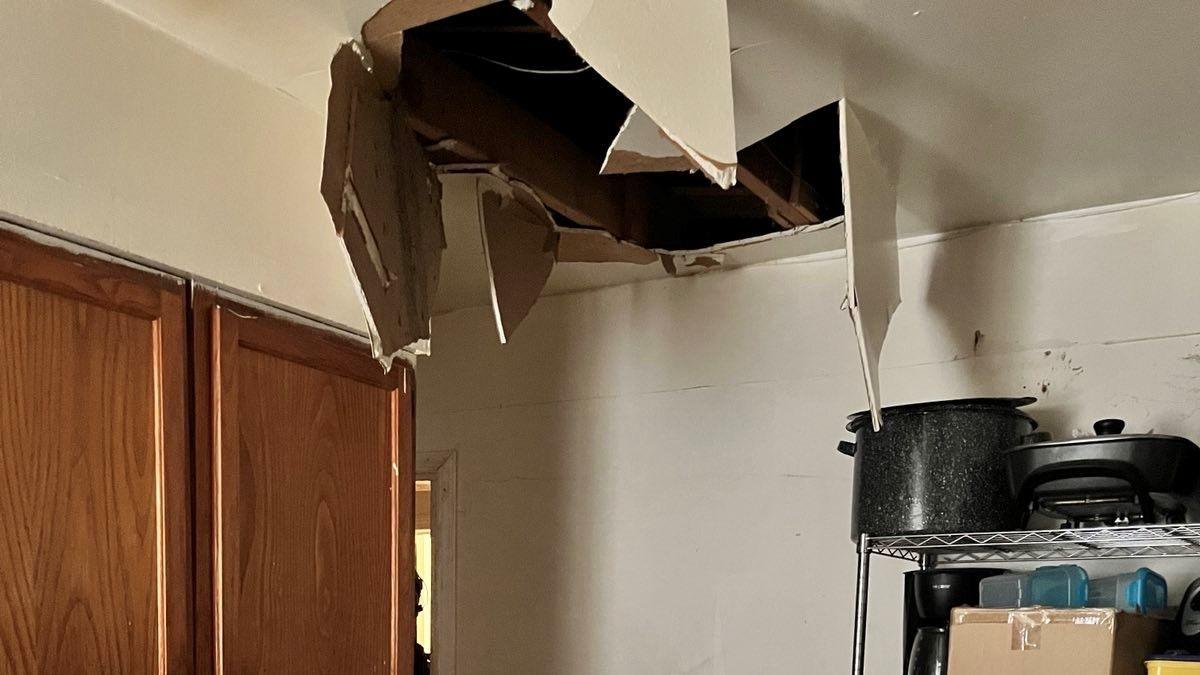 US Marshals Service provided this image of a broken ceiling