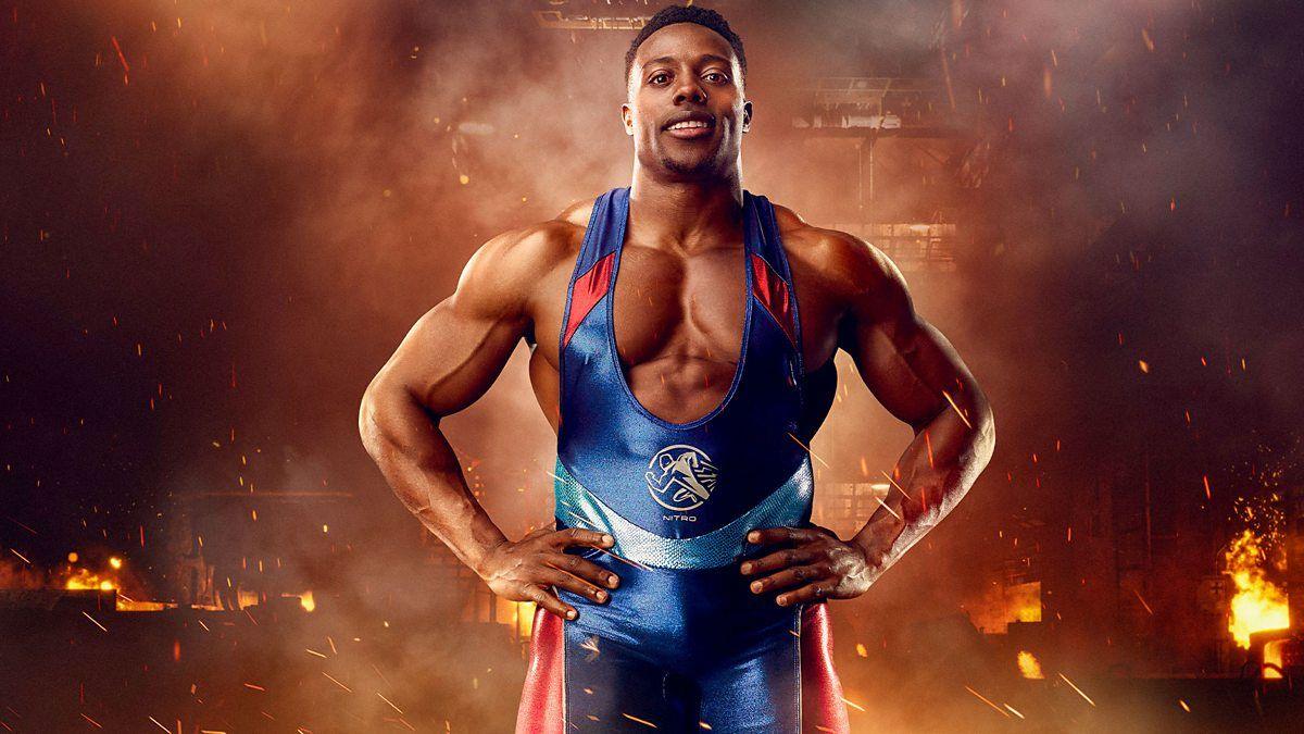 Gladiator Nitro with his hands on his hips