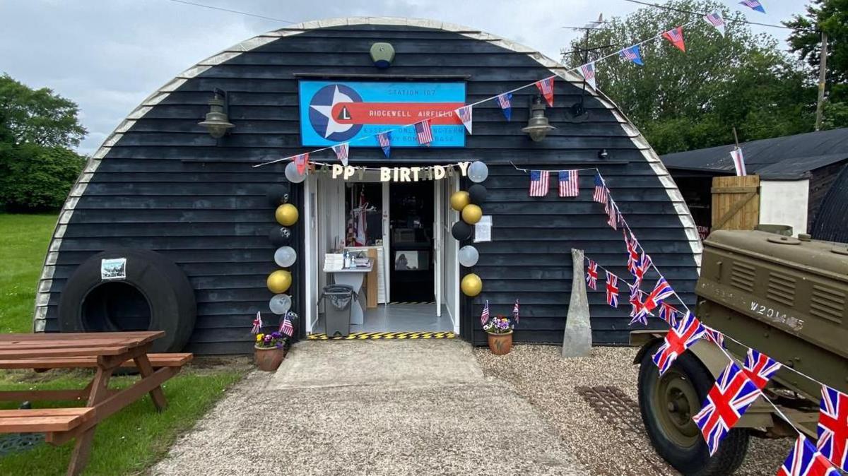  Essex Gliding Club’s with happy birthday and union jack bunting 