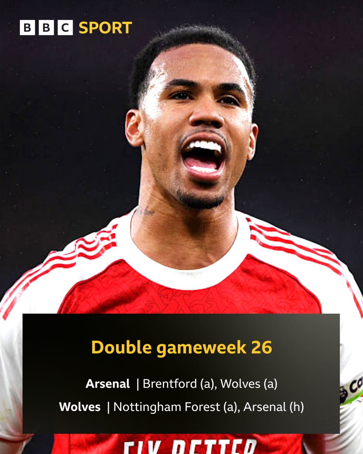 Arsenal and Wolves' double gameweek fixtures