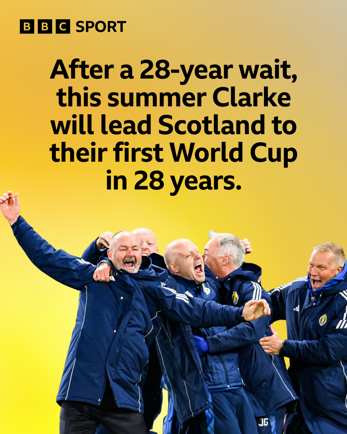 Scotland coaches celebrating