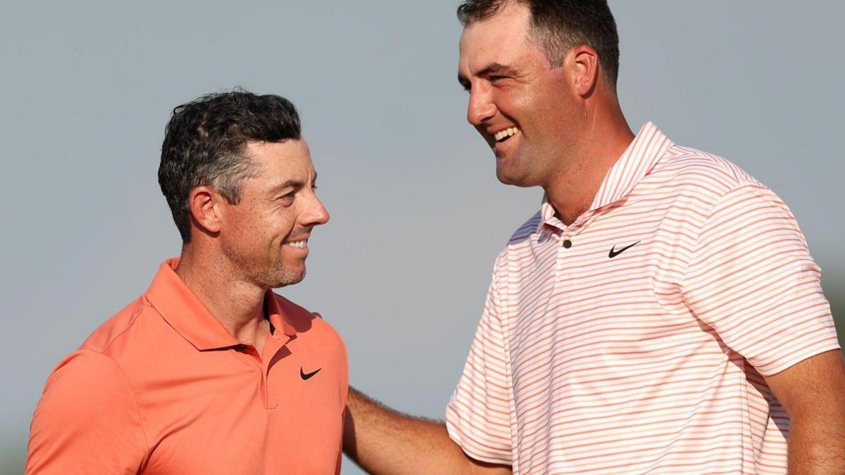 Rory McIlroy and Scottie Scheffler at the US Open in 2024