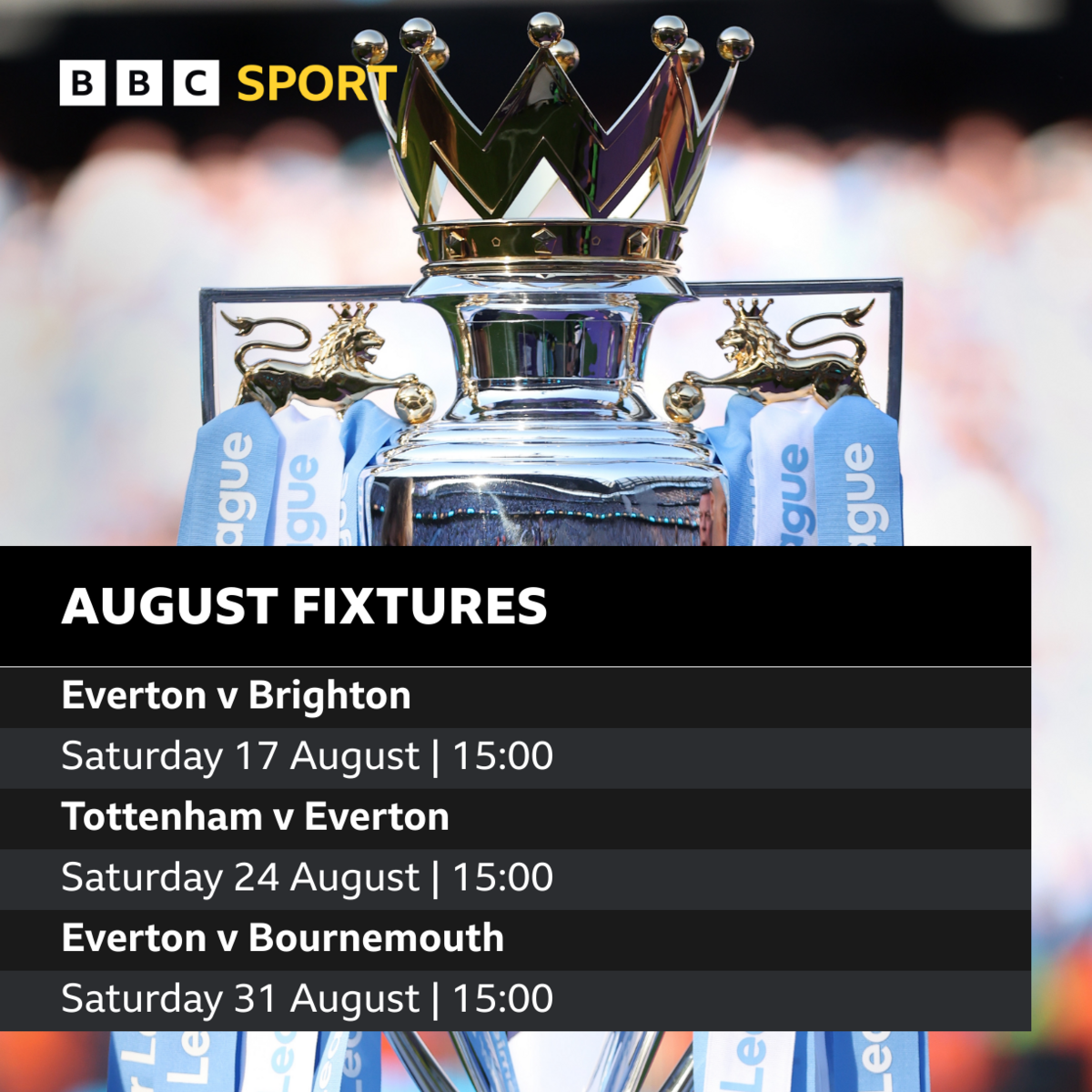 Everton Premier League fixtures 2024-25: Key games - BBC Sport