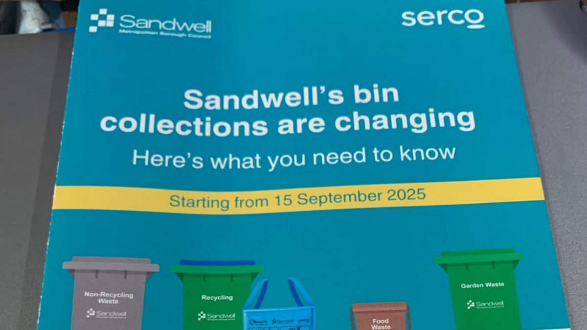 Leaflet which says Sandwell's bin collections are changing. Here's what you need to know. 