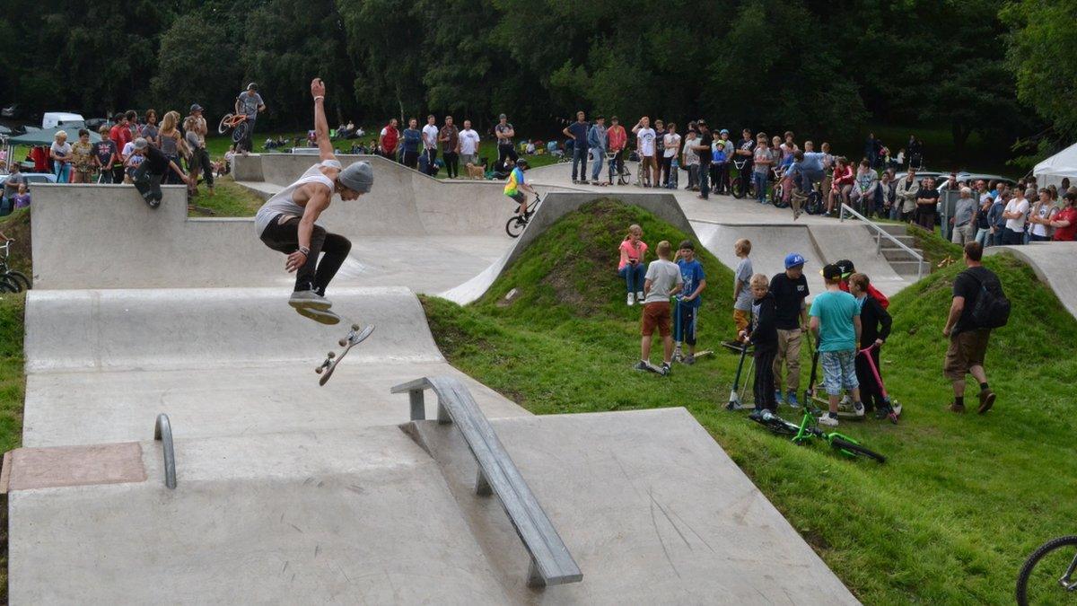 Skate park at Knighton, Powys